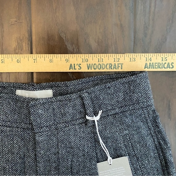 New Everlane women’s Wool blend dark grey herringbone pattern slouch pant size 6 - Picture 3 of 7